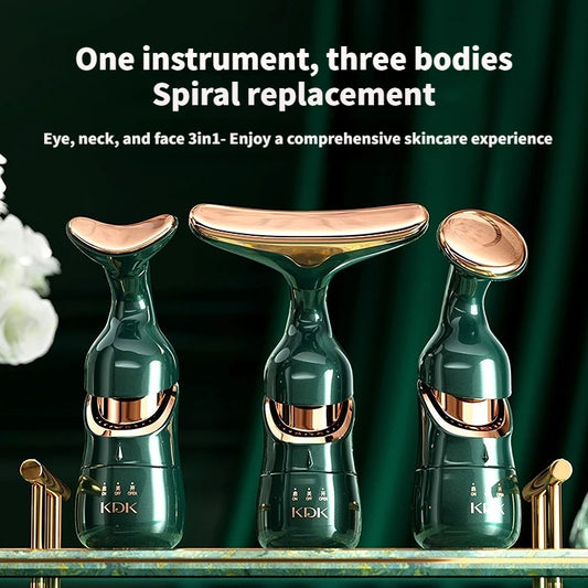 3 in 1 Face Massager Neck Facial Eye Massage Introducer Microcurrent Skin Rejuvenation anti Aging Beauty Device 